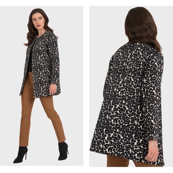 Joseph Ribkoff Animal Print Beige Black Jacket Sz8 - Picture 1 of 10